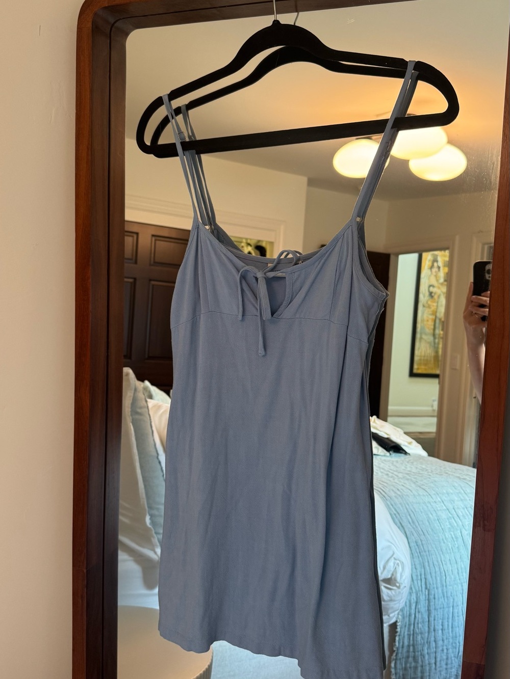 Rhythm. Light Blue Mini Slip Dress with Double Straps